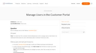 
                            2. Manage Users in the Customer Portal | Tableau Software