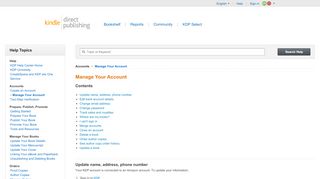 
                            3. Manage Your Account | Amazon Kindle Direct Publishing