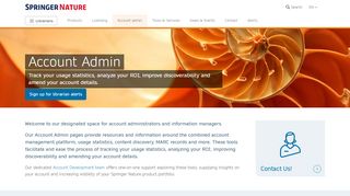 
                            2. Manage your account | For Librarians | Springer Nature