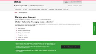 
                            9. Manage Your Account | Hitachi Personal Finance
