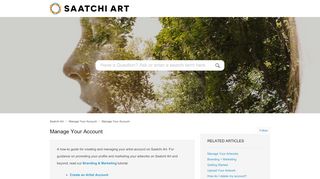 
                            1. Manage Your Account – Saatchi Art