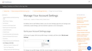 
                            4. Manage Your Account Settings - Tableau
