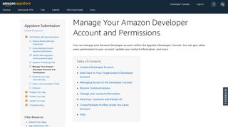 
                            8. Manage Your Amazon Developer Account and Permissions | Appstore ...