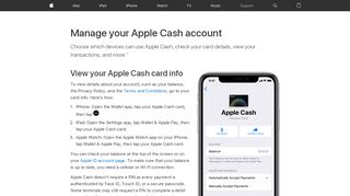 
                            11. Manage your Apple Cash account - Apple Support