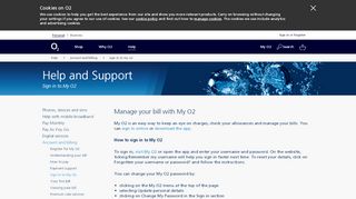 
                            1. Manage your bill with My O2 | Help & Support | O2