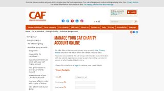 
                            2. Manage your CAF Charity Account online - Charities Aid Foundation