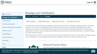 
                            3. Manage your Certification - NBCC