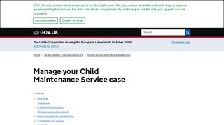 
                            2. Manage your Child Maintenance Service case - GOV.UK