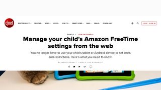 
                            9. Manage your child's Amazon FreeTime settings from the web - CNET