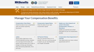 
                            1. Manage Your Compensation Benefits - VA/DoD eBenefits