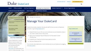 
                            1. Manage Your DukeCard | DukeCard | Duke