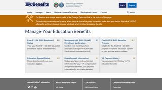 
                            1. Manage Your Education - VA/DoD eBenefits
