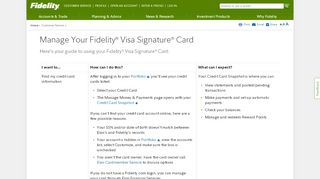 
                            4. Manage Your Fidelity Visa Signature Card - Fidelity Investments