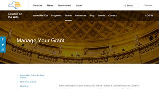 
                            2. Manage Your Grant | NYSCA