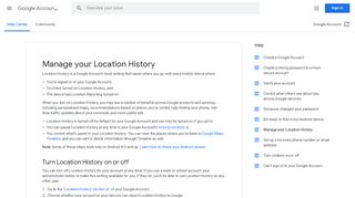 
                            9. Manage your Location History - Google Account Help