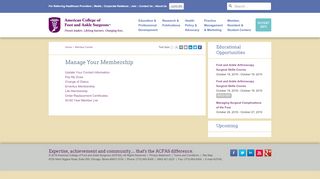 
                            9. Manage Your Membership - ACFAS