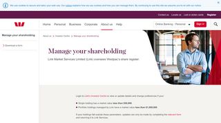 
                            3. Manage your shareholding, Link Market Services | Westpac