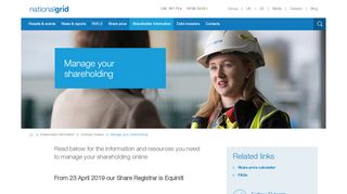 
                            7. Manage your shareholding – National Grid