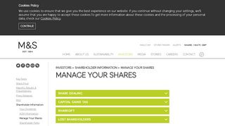 
                            3. Manage your shares - Marks and Spencer corporate