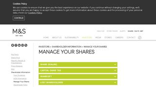 
                            2. Manage your shares - Marks and Spencer corporate