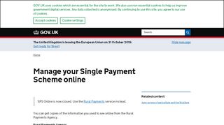 
                            8. Manage your Single Payment Scheme online - GOV.UK