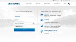 
                            2. Manage Your SiriusXM Account - Sign In, Convert From a Trial ...
