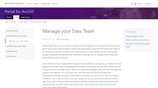 
                            2. Manage your Sites Team—Portal for ArcGIS | ArcGIS Enterprise