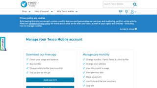 
                            8. Manage your Tesco Mobile account