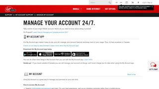 
                            2. Manage your Virgin Mobile account. - Virgin Mobile Canada