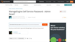 
                            7. ManageEngine Self Service Password - Admin Reset?