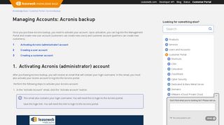 
                            7. Managing Accounts: Acronis backup - Knowledge Base