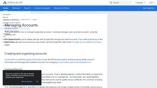 
                            9. Managing Accounts | AdWords API | Google Developers