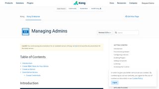 
                            8. Managing Admins - v0.33-x | Kong - Open-Source API ...