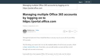 
                            11. Managing multiple Office 365 accounts by logging on to https://portal ...