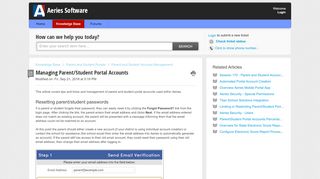 
                            2. Managing Parent/Student Portal Accounts : Aeries Software
