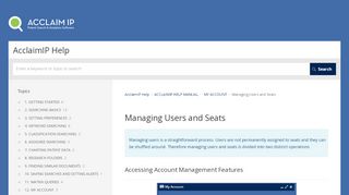 
                            7. Managing Users and Seats | ACCLAIMIP HELP …