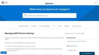 
                            4. Managing WiFi Router Settings | Spectrum Support