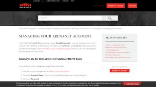 
                            2. Managing Your ArenaNet Account – Guild Wars 2 Support