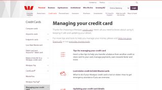 
                            9. Managing your credit card | Credit Cards - Westpac …