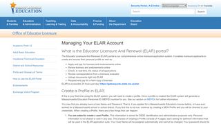 
                            4. Managing Your ELAR Account - Office of Educator Licensure