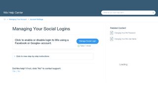 
                            5. Managing Your Social Logins | Help Center | Wix.com