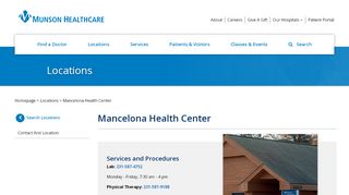 
                            1. Mancelona Health Center - Munson Healthcare