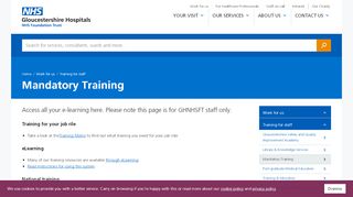 
                            8. Mandatory Training - Gloucestershire Hospitals NHS Foundation Trust