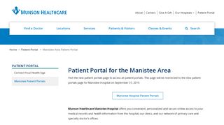 
                            6. Manistee Area Patient Portal I Manistee Hospital ... - Munson Healthcare