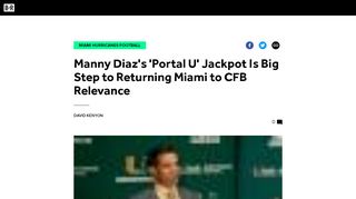 
                            7. Manny Diaz's 'Portal U' Jackpot Is Big Step to Returning Miami to CFB ...