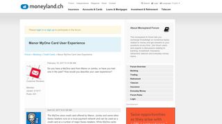 
                            7. Manor MyOne Card User Experience - Forum moneyland.ch