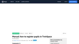 
                            8. Manual: how to register pupils in TwinSpace by Natalja Varkki on Prezi