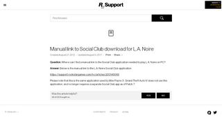 
                            4. Manual link to Social Club download for L.A. Noire - Rockstar ...