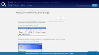 
                            2. Manual WiFi connection settings - Technical support - O2