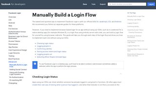 
                            4. Manually Build a Login Flow - Facebook Login - Documentation
